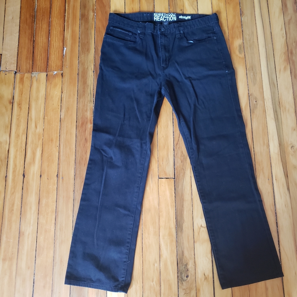 Kenneth Cole black straight jeans 34"